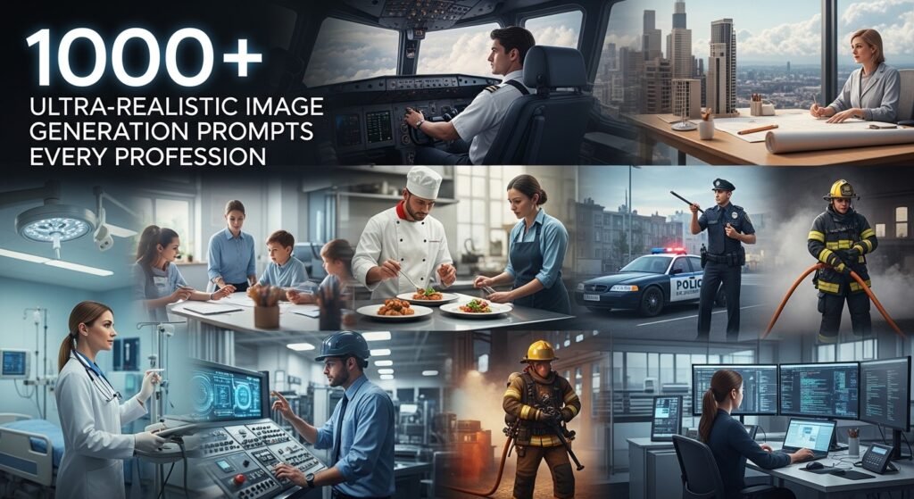 1000+ ultra realistic image generation prompts every profession
